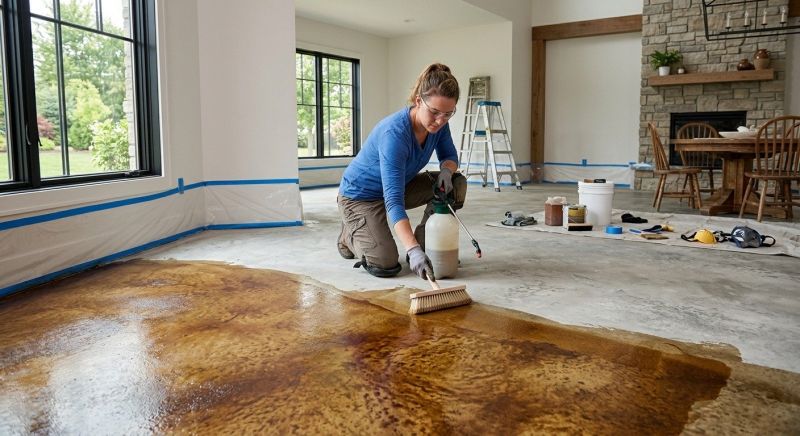 Cement Staining in Dallas, TX