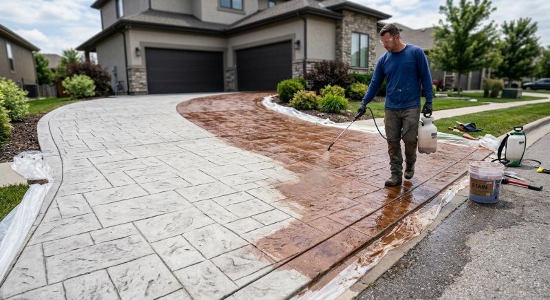 Concrete Driveway Refinishing in Frisco, TX