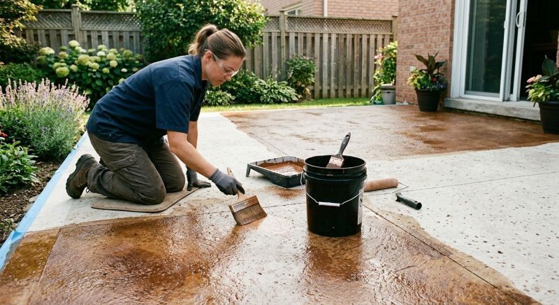Concrete Patio Staining in Dallas, TX