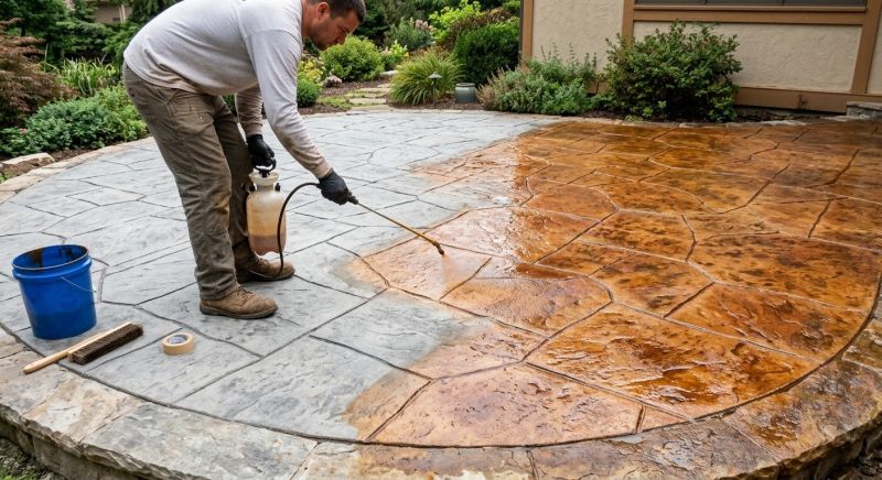 Stained Concrete Installation in Fort Worth, TX