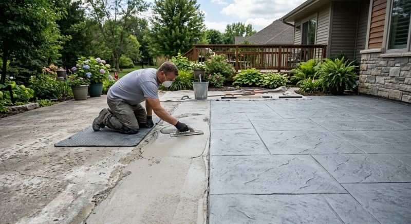Stamped Concrete Installation in Frisco, TX