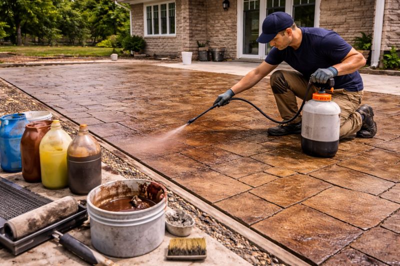 Stamped Concrete Staining in Fort Worth, TX